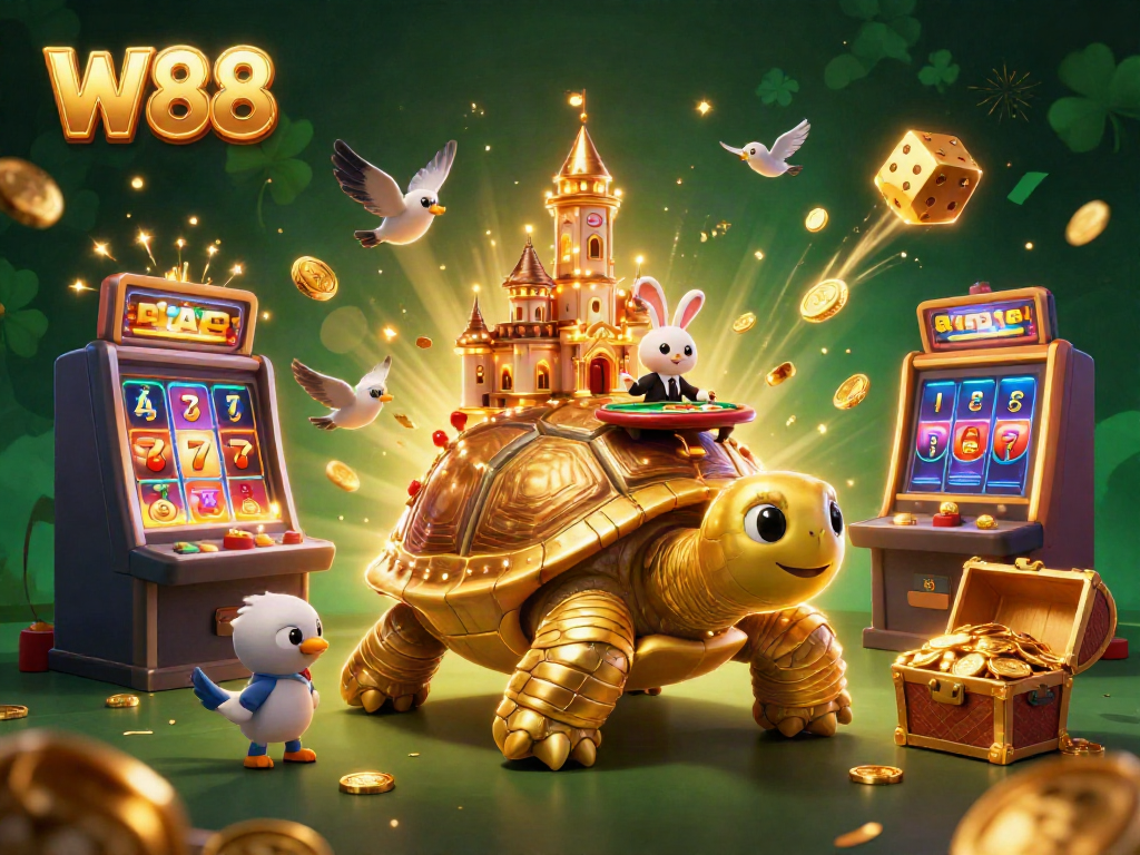 Experience the excitement with W88 featuring a golden tortoise casino with dynamic game elements.