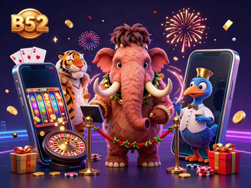 Engage with the B52 casino as a woolly mammoth bouncer checks IDs at the vibrant and lively entrance.