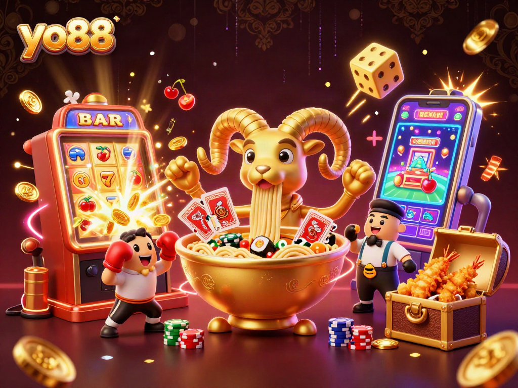 Spin and win with yo88’s vibrant casino action featuring colorful 3D characters.