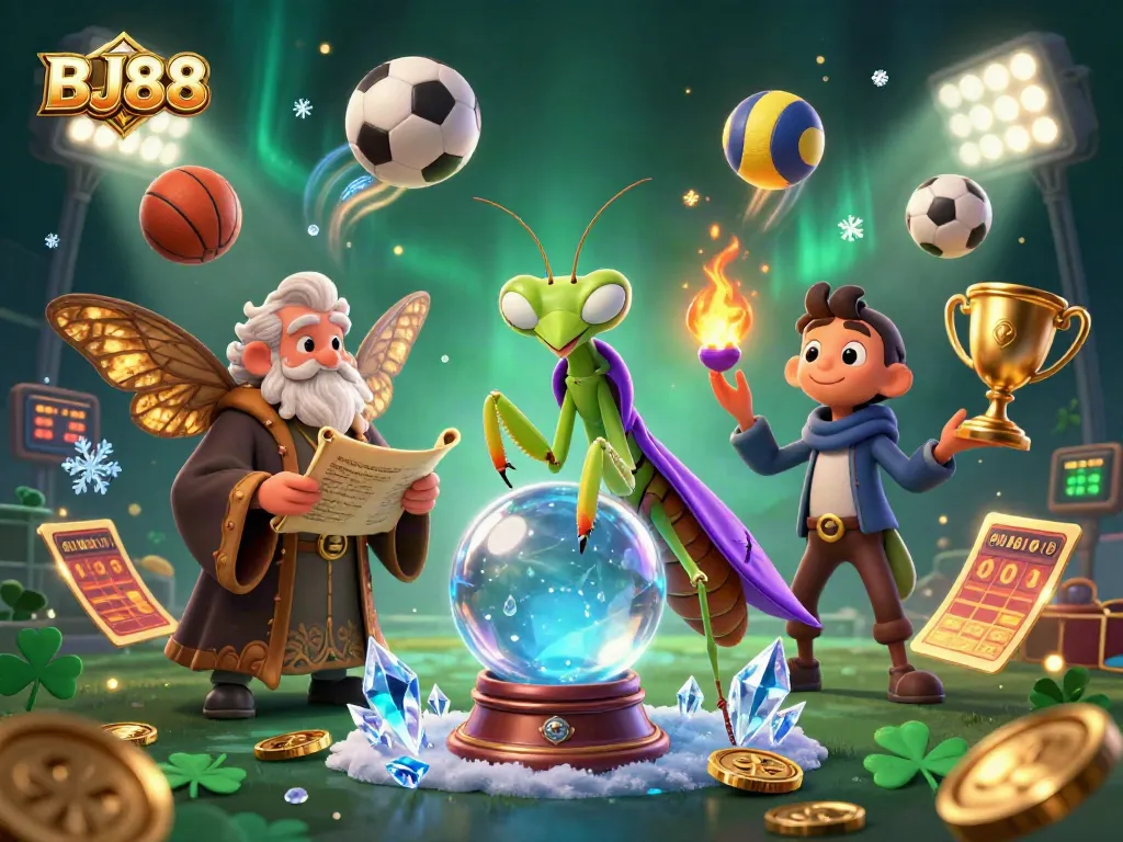 Experience exciting betting with BJ88, showcasing vibrant gambling elements and dynamic characters.