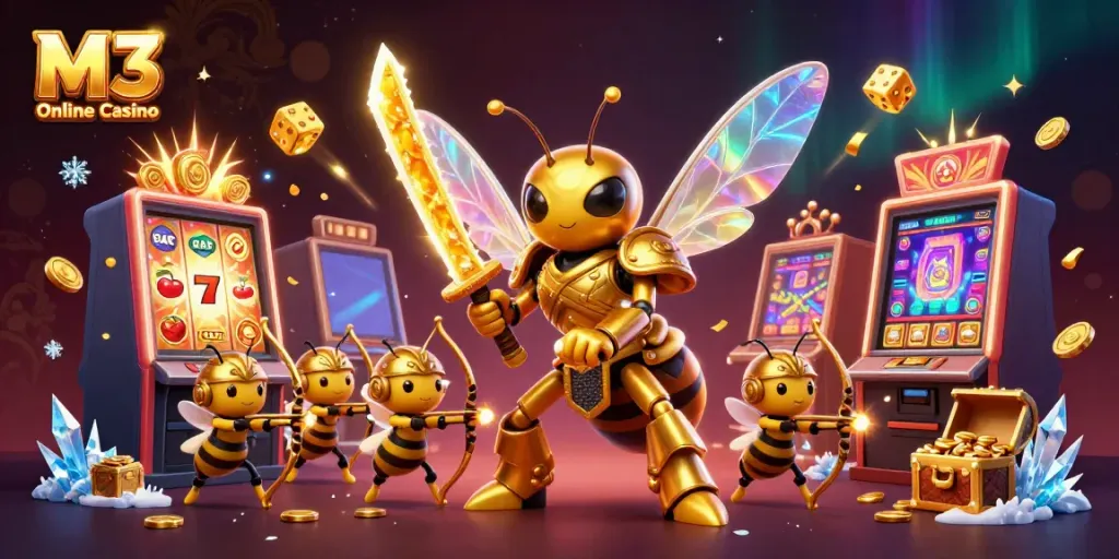 M3 Online Casino features immersive action with vibrant slot machine jackpots and dynamic gaming elements.