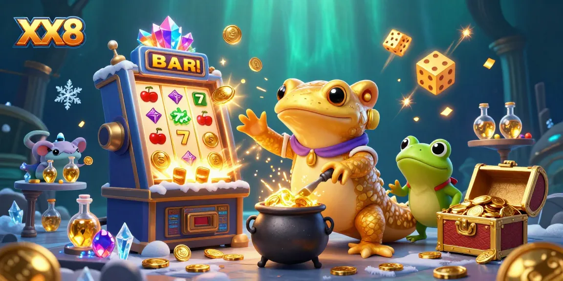 Experience the excitement of XX8 with vibrant casino elements, gold coins, and dynamic game action.