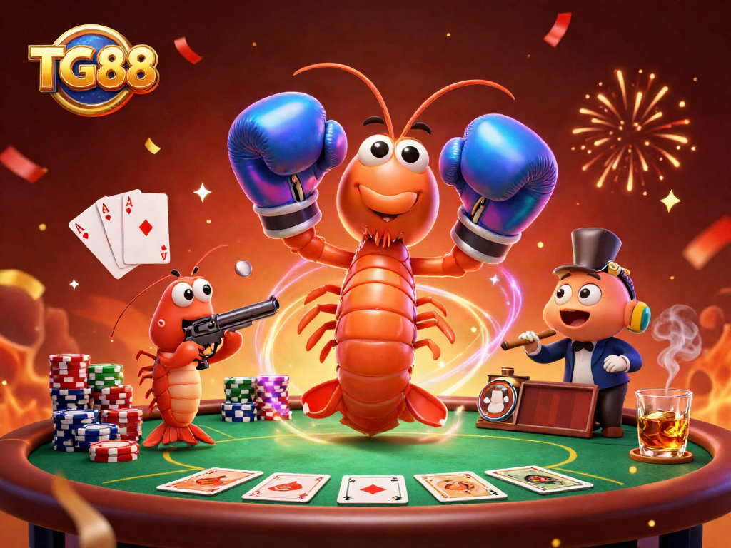 Experience vibrant gaming action at TG88 with a colorful poker showdown and engaging characters.